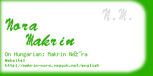 nora makrin business card